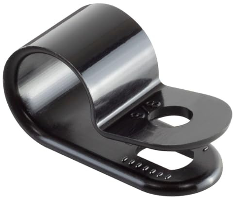 GTSE Black Nylon Plastic Cable Clamps, 3/8 Screw Mounts for Cable, Rope, Tube Management, 100 Pack