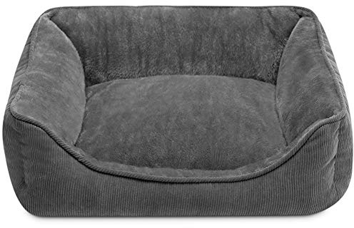 Hollypet Cat Bed Small Dog Bed Pet Bed for Cats and Puppy, Soft Pet Sleeping Bed Breathable Pet Cushion, Dark Grey(50 * 45 * 15cm)