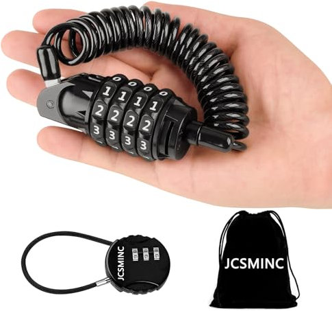 Jiaxitek Motorcycle Helmet Lock, Portable Combination Security Lock 150cm Cable Lock for Scooter Bike Motorcycle Luggage