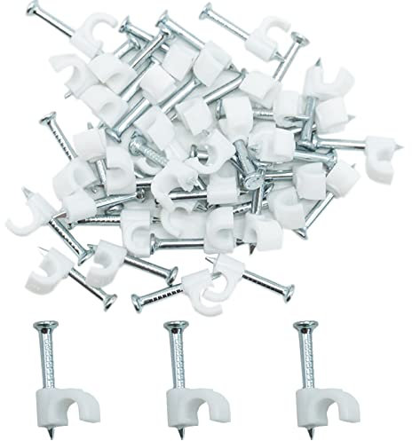 Assortiment de 100 clips ronds de 3 mm pour ranger les câbles