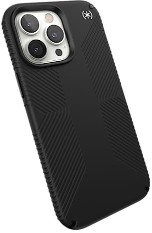 Speck Presidio2 Grip MagSafe - rutschfeste iPhone 14 Pro Max Hülle (Schwarz/Schwarz/Weiß)