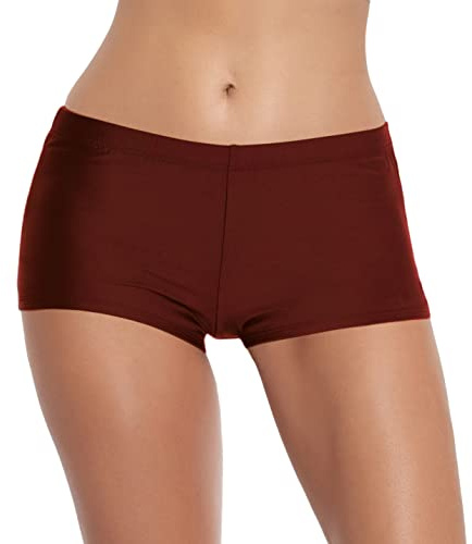FLYILY Mujer Shorts Bañadores Deportes Acuáticos Shorts de Natación Secado Rápido Shorts Bañador Deporte para Playa(Winered,XL)