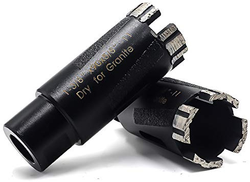 Ostek 2Pcs/ Box 1-3/8'' Dry Diamond Core Drill Bit,Granite Drill Bit with 5/8'-11 Thread for Granite 35mm Masonry Coring