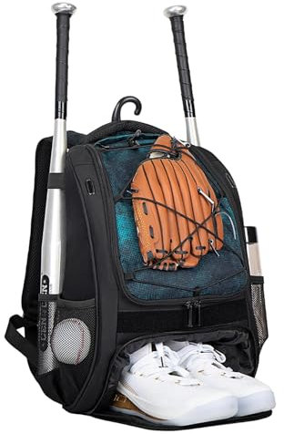 ycezw Softball-Tasche, Baseball-Rucksack – Kinder-Softball-Rucksack Mit Schuhfach, Große Baseballschläger-Tasche Für Helme, Schuhe, Schläger – Perfekt