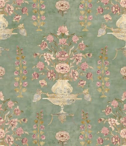 Orainege Floral Wallpaper Peel and Stick Wallpaper Modern Contact Paper 16.9in x 118.1in Self Adhesive Wall Paper for Bedroom Bathroom Shelf Liner Decor Removable