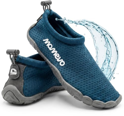 Momevo WaterMates Chaussures de bain légères et antidérapantes pour homme et femme avec bout large, séchage rapide pour la plage, la piscine et la mer, Bleu océan., 43 EU