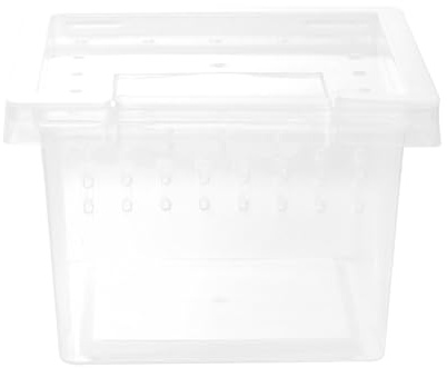 KAILIKETIY Caja de Alimentación Transparente para Reptiles con Ventilación Plástico Resistente para Insectos y Geckos Contenedor Práctico para Exhibición y Alimentación de Mascotas