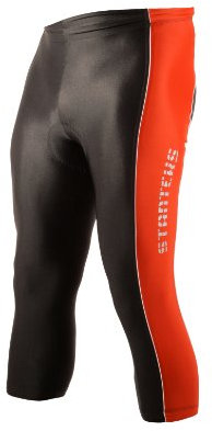 Stanteks Radhose 3/4 Fahrradhose Radlerhose mit Sitzpolster Coolmax SR0060, Schwarz/Rot, XL