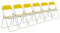 Harbour Housewares Padded Folding Chairs - Yellow - Pack of 6 - Easy Store Metal Frame Foldable Desk Chair for Office, Dining, Kitchen