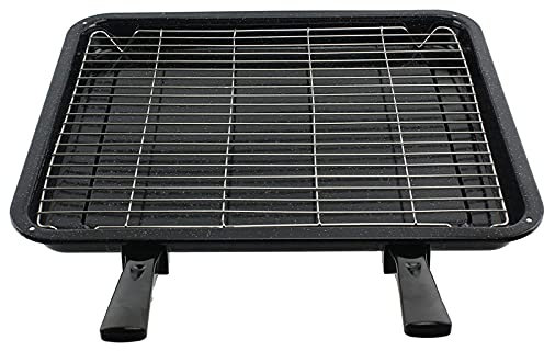 SPARES2GO Extra Large Grill Pan, Rack & Dual Detachable Handles for Kenwood Oven Cookers