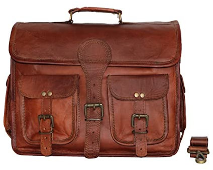 Jaald 40 Cm Tracolla in Pelle Valigetta Borsello Sacchetto del Messaggero Borsone a Spalla per Ufficio Vintage Uomo Borsa del portatile leather Laptop briefcase Messenger bag