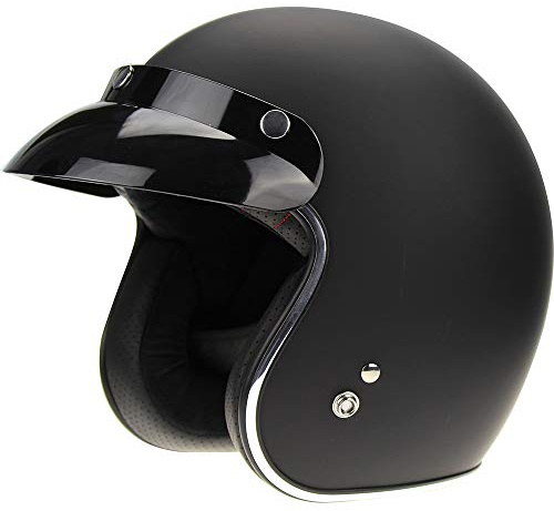 ViPER RS05 Offener Motorradhelm, für Elektrofahrräder und Rennräder, ECE-geprüft, Roller, Touring, Moped, Crash-Jet-Helm, Schutzkleidung für Damen und Herren, Mattschwarz, Größe L