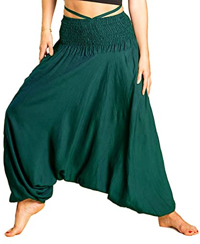 PANASIAM Aladinhose einfarbig dunkel grün XL