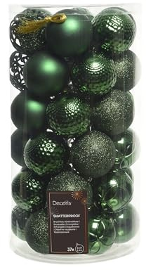 Box 37 Kugeln D 6 cm Mix Pine Green