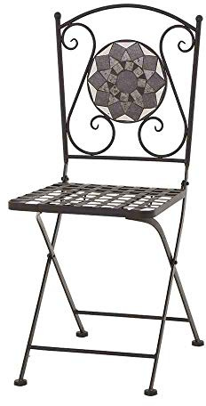 Siena Garden Como Klappsessel, matt-schwarz/dunkelgrau