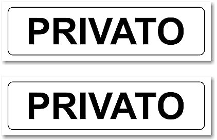 2 Adesivi Scritta: PRIVATO, taghette per porte in vinile Morbido, Impermeabili, Lavabili, mis. 20x5 cm