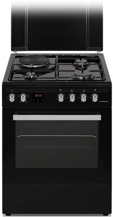 SCHNEIDER - SCG631CB - Cuisinière mixte - 4 foyers - Four électrique - Noir