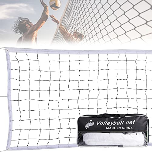 Professional Volleyball Replacement Net with Storage Bag - Standard 31FT x 3FT Training Volleyball Net for Beach, Swimming Pool, Schoolyard, Backyard, Sports