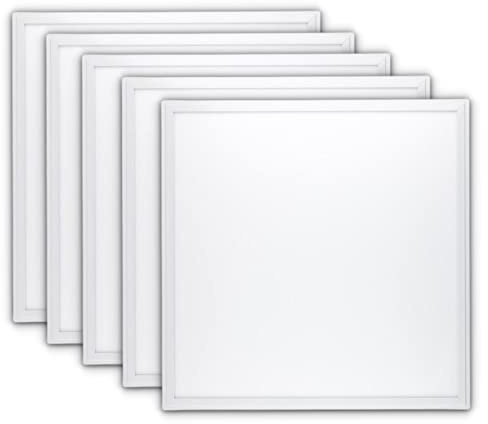 CLAR HYBEC - Panel LED 60x60 cm 40W, Focos LED Interior, Placas Techo Desmontable, Pantalla LED Para Falso Techo, Driver Incluido, Luz Neutra 4000ºK (Pack 5)