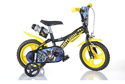 Dino Bikes Bicicletta Batman 12 Pollici Bambini 3-5 Anni | Stabile, Leggera e Sicura