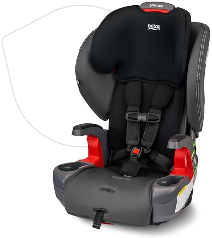 Britax Grow with You Harness-2-Booster Car Seat, 2-in-1 High Back Booster, Quick-Adjust 5-Point Harness, Mod Black