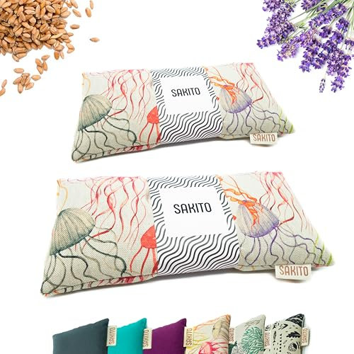 2 (pcs) Bouillotte Micro-onde (25x12 cm) - Coussin Chauffant Naturel pour les Douleurs Menstruelles - Utilisation Chaude ou Froide - Grande Rétention de Chaleur - Parfum Lavande