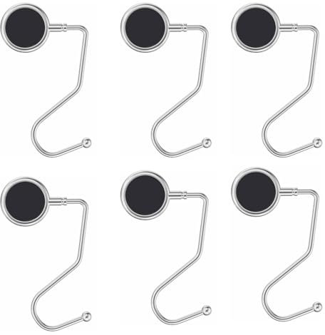 Koboko 6 Stück Taschenhalter Für Tisch,Antirutsch Taschenhaken Halterung Handtaschen,Taschen Halterung,Handtaschen Halterung Tisch,für Handtasche,Schmuck,Halsketten - Silber