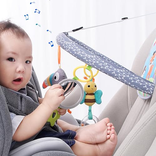 CXAFQ Baby Soothing Pendant, Baby Safety Seat, Travel Car Pendant Toy, Adjustable Stand, Pads Are Available On Both Sides,Car Activity For, For Babies 6 To 36 Months.(Blue)