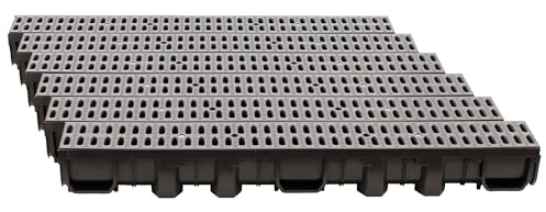 ScarMaxx - Canale di drenaggio da 6 m - Canale a Pavimento - Scarico dell'Acqua piovana - A15 Altezza 115 mm - Set Completo - per raccordi angolari e trasversali - Classica Grigia - 13x600x11,5 cm