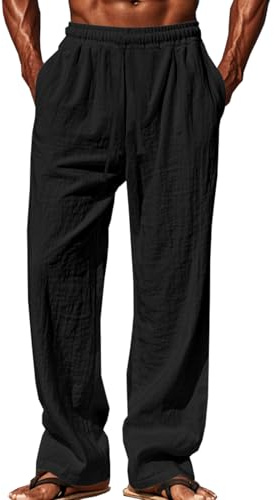 Generisch Tai Chi Hosen Hosen Für Kampfsport Taiji Kung Fu Unisex Damen Herren Freizeithose Weite Beine aus Unisex Kung Fu und Tai Chi Hose Kostüm aus Baumwolle und Leinen,Grau,L