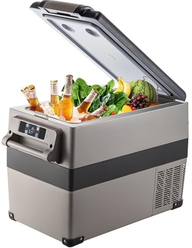 Genérico Nevera de Compresor 12V 45 Litros Mini Refrigerador del Automóvil (-22℃~10℃), 12/24V &110-240V Nevera Portátil para Coche, 12v Nevera, para Coche, Camping, Viaje (45L)