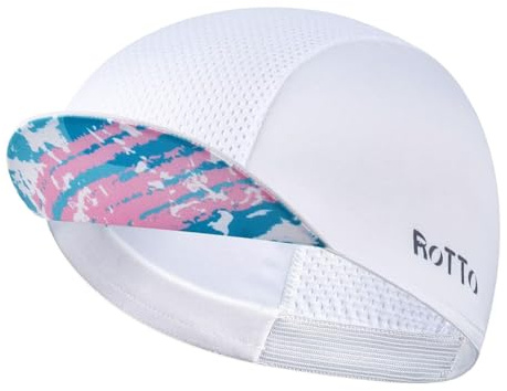 ROTTO Cycling Cap for Summer Lightweight Cooling Helmet Liner Caps with Visor Breathable Sweat Absorption