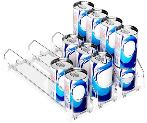 Dromzen Organizer Frigorifero, Organizzatore Ferma Portabottiglie Frigo Dispensa, Fermabottiglie Lattine Porta Bottiglie Frigorifero Salvaspazio, Organizzator Organizer Frigo Accessori