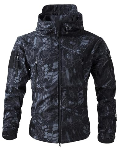 Veste Travail Running Chaude Blouson Hiver Homme Tactique Veste Pluie Homme Cagoule Imperméable Winter Travail Chaud Camouflage Randonnée Coupe Imperméables Tenue Militaire XXL
