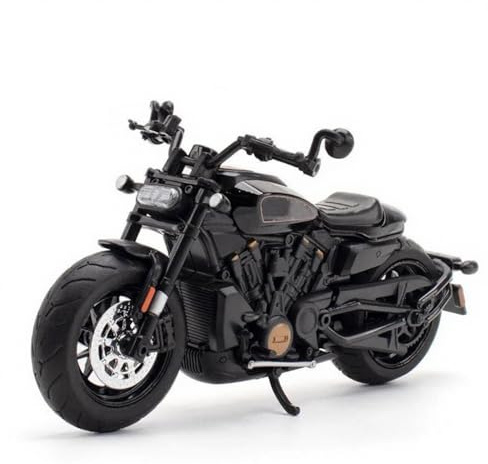 Modelo a escala de moto Modelo De Motocicleta Carreras Aleación 1/12, Metal Fundido A Presión, Deportiva Calle, Juguete Regalo Para Harley Sportster(Nero)