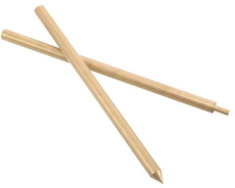 Toyvian Varilla de Tierra para Cercas Eléctricas de Latón Galvanizado 8 Mm X 300 Mm, Varilla de Puesta a Tierra para Generadores y Antenas, Resistente para Uso Agrícola y Ganadero