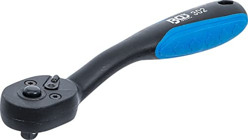 BGS 302 | Umschaltknarre, kunststoff-ummantelt | feinverzahnt | 6,3 mm (1/4) | ergonomisch | rutschfest | gekröpft | Knarre | Ratsche