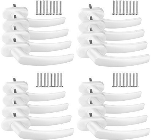 16 x Alu Fenstergriff in Weiß RAL 9016 - Stiftlänge 30mm