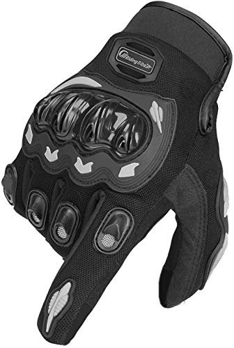 ARTOP Guanti Moto Estivi Touch Screen Guanti Motocross da Moto Protettivo Vintage Primavera Estivi per Donna Uomo Bambino(Nero,XL)