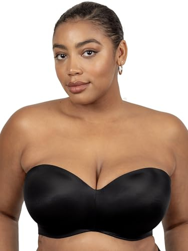 Curvy Couture Smooth Strapless Multi-Way, Black HUE, 44H