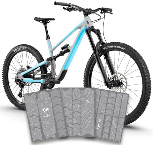 unleazhed Bike Protection BP01 Frame Topolines White Matt | Rahmenschutzfolie für Mountainbikes | Made in Germany | 35 -teiliges komplett Rahmenschutz-Set | extrem reißfest