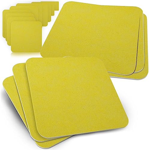 Funke & Brand Gelber Bierdeckel eckig - DIY Untersetzer eckig 50 Stück - naturbelassene gelbe Glasunterlage aus Holzschliffpappe - Coaster Getränkeuntersetzer Tischuntersetzer - Quadratisch Barzubehör