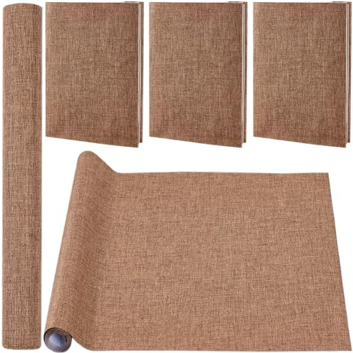 CRASPIRE 51 x 11.8 Linen Book Cloth Brown Books Binding Fabric Surface Paper Backed Bookcover Densely Woven Cloth Books Album Scrapbooking Archival Covering Protector Bookcloth Bookbinding Supplies