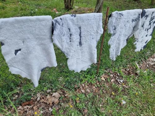 Provellus Vera pelle Doubleface 2. Scelta di pecora/agnello/pelliccia/pelle per fai da te (grigio, 90 – 100 cm di lunghezza)