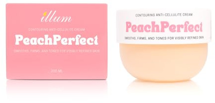 Illum Peach Perfect Anti-Cellulite Cream, For Thighs, Buttocks, Stomach, Arms, Natural Guarana Extract, Massage Application, Cream, Peach Scent, Firming & Contouring, All Skin Types