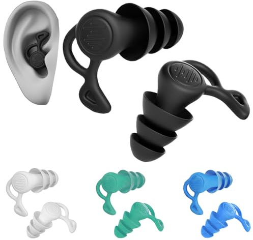 GUOYOU 4 Pares Tapones Oidos Natación Impermeables Tapones Oidos Cancelacion de Ruido Reutilizables Tapone Oido Silicona para Nadar, Surfear, Esnórquel y Otros Deportes Acuáticos