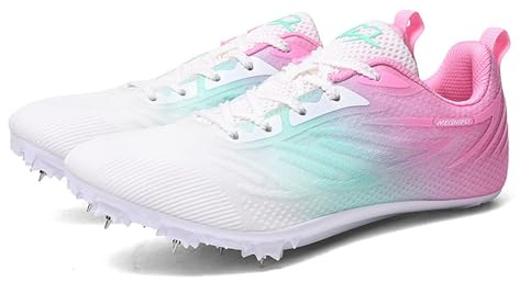 Zapatillas de Atletismo Mujer con 7 Clavos, Zapatos Correr Ligero Resistente ara Running Sprint Salto Largo,Training al Aire Libre