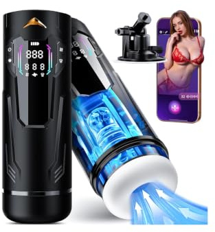 Kismloit Hands-Free Male Masturbator AI Sync Sex Toys for Men Masterubaters | 7 Thrusting Suction Vibration Modes, One-Click MAX, Suction Cup Base, Deep-Wrap Mens Sex Toyscouples for Man Fleshliglt