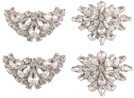 Yipakeh 2 Pairs Rhinestone Shoe Clips for Women