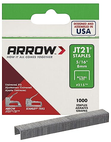 Arrow Heftklammern Jt21 Box, 1000 Stück, 5/16 Zoll, Silber